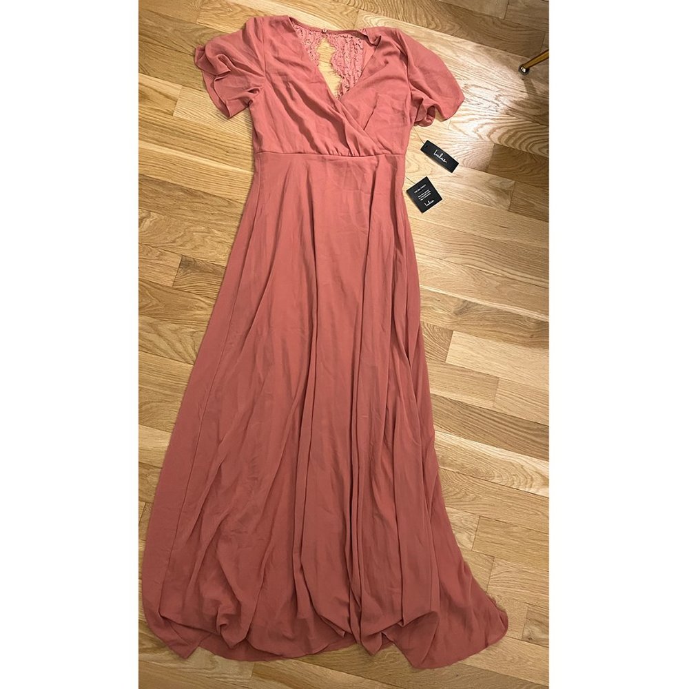 Lulu's Rose Lace Maxi Dress